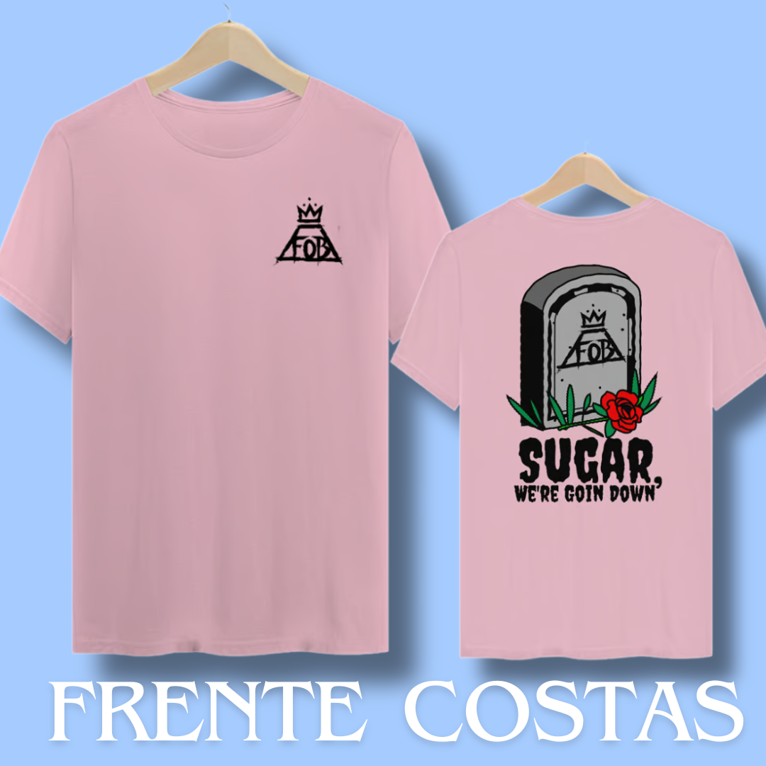 Nome do produto: Camiseta Fall Out Boy - Sugar Frente e Costas