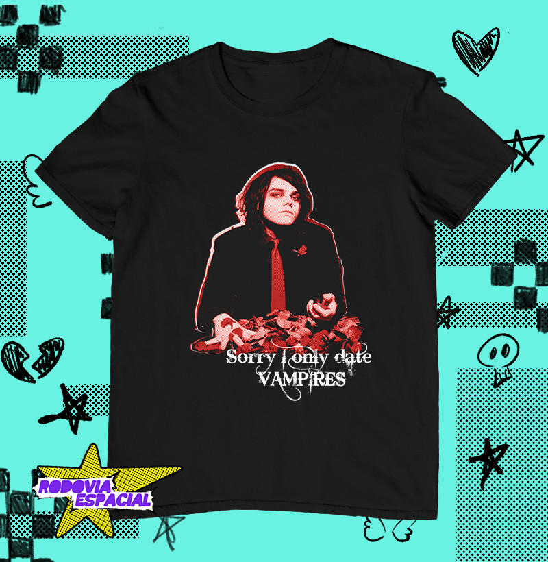 Nome do produto: Camiseta My Chemical Romance - Sorry I Only Date Vampires
