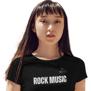 Camiseta Premium Feminina Algodão Pima Estampada Musical Rock Music - Estilo Sonoro