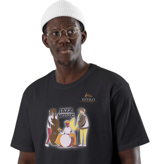Camiseta Premium Masculina Algodão Pima Estampada Musical Jazz Music - Estilo Sonoro