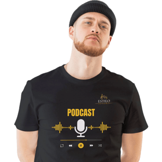 Camiseta Premium Masculina Algodão Pima Estampada Musical Podcast - Estilo Sonoro