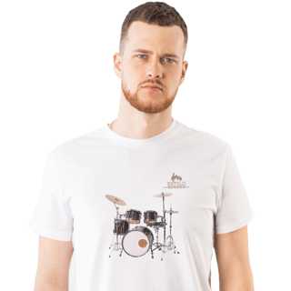 Camiseta Premium Masculina Algodão Pima Estampada Musical Bateria - Estilo Sonoro
