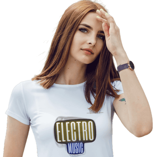 Camiseta Premium Feminina Algodão Pima Estampada Musical Electro Music - Estilo Sonoro