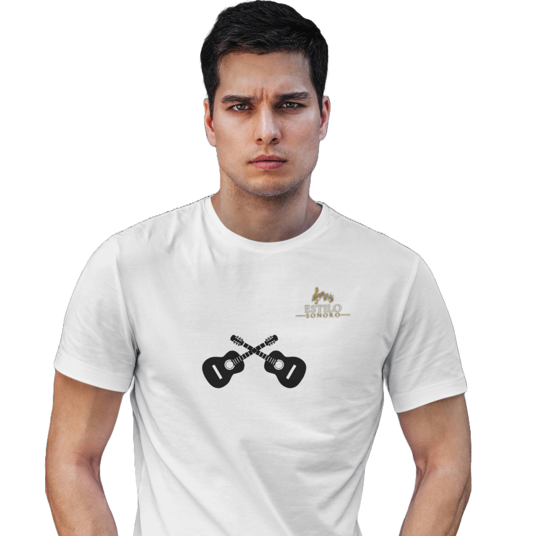 Camiseta Premium Masculina Algodão Pima Estampada Musical Violão - Estilo Sonoro
