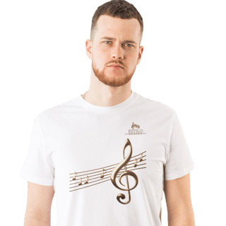 Camiseta Premium Masculina Algodão Pima Estampada Musical Clave Sol - Estilo Sonoro