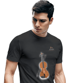 Camiseta Premium Masculina Algodão Pima Estampada Musical Violoncelo - Estilo Sonoro