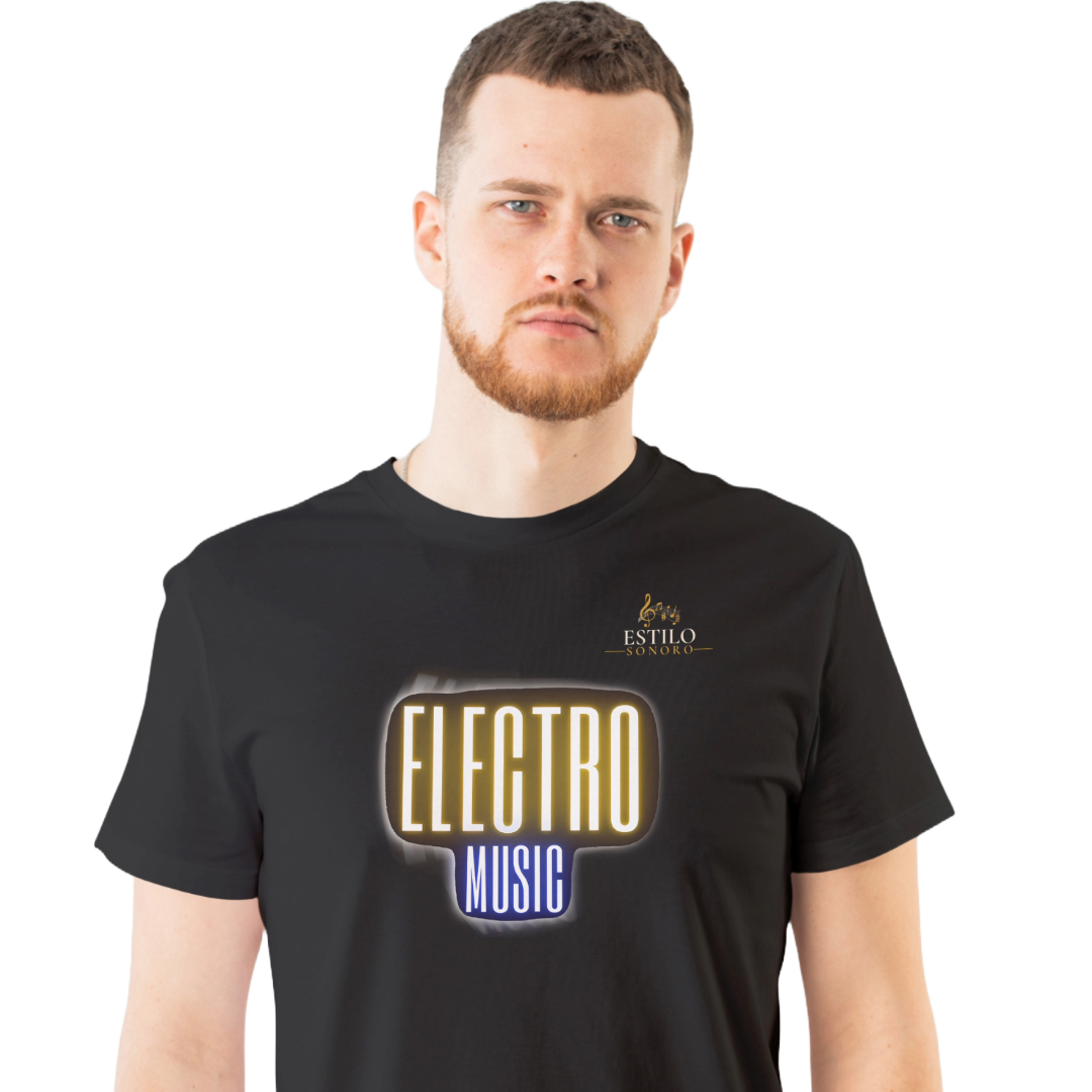 Camiseta Premium Masculina Algodão Pima Estampada Musical Electro Music - Estilo Sonoro