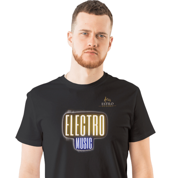 Camiseta Premium Masculina Algodão Pima Estampada Musical Electro Music - Estilo Sonoro
