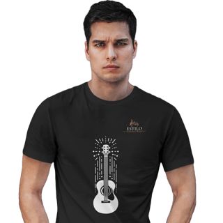 Camiseta Premium Masculina Algodão Pima Estampada Musical Violão - Estilo Sonoro