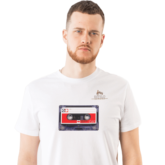 Camiseta Premium Masculina Algodão Pima Estampada Musical Fita Cassete - Estilo Sonoro