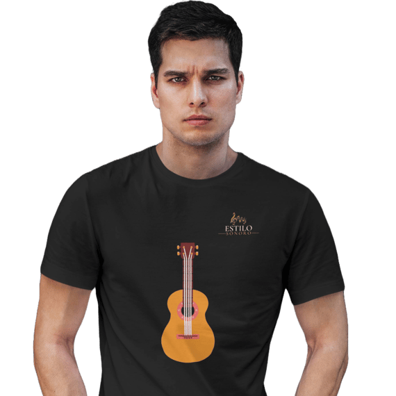 Camiseta Premium Masculina Algodão Pima Estampada Musical Ukulele - Estilo Sonoro