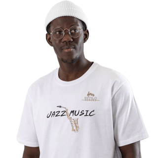 Camiseta Premium Masculina Algodão Pima Estampada Musical Jazz Music - Estilo Sonoro