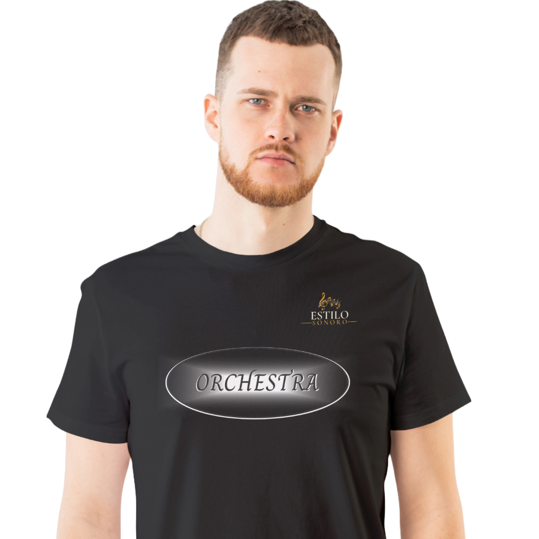 Camiseta Premium Masculina Algodão Pima Estampada Musical Orquestra - Estilo Sonoro