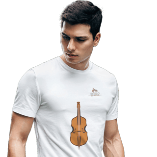 Camiseta Premium Masculina Algodão Pima Estampada Musical Violoncelo - Estilo Sonoro