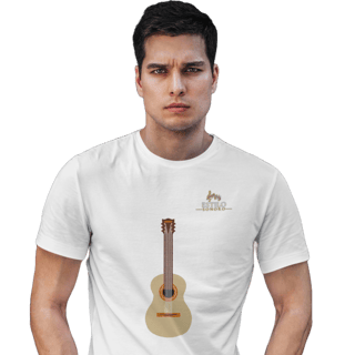 Camiseta Premium Masculina Algodão Pima Estampada Musical Violão - Estilo Sonoro