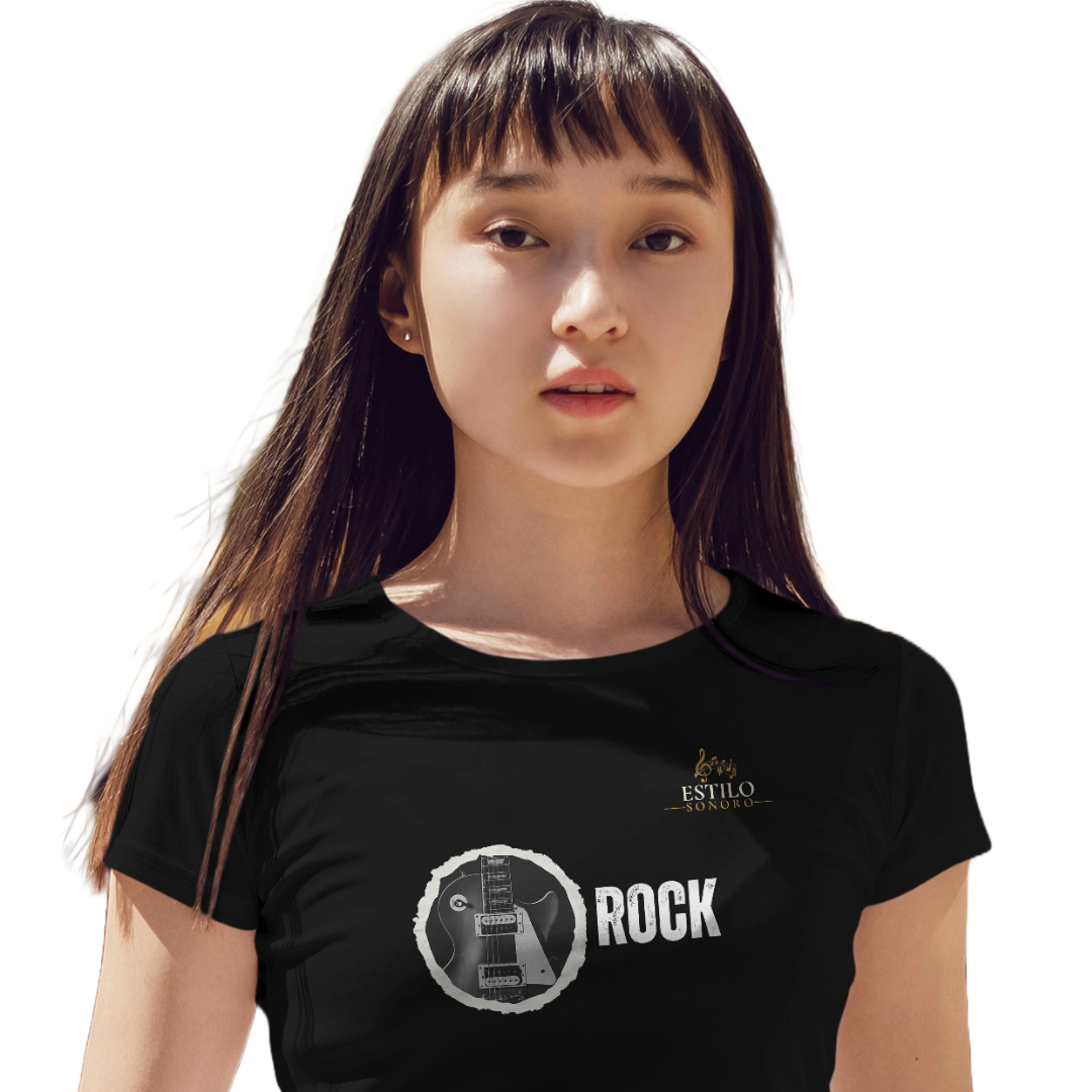 Camiseta Premium Feminina Algodão Pima Estampada Musical Rock Music - Estilo Sonoro