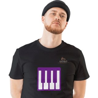 Camiseta Premium Masculina Algodão Pima Estampada Musical Piano - Estilo Sonoro