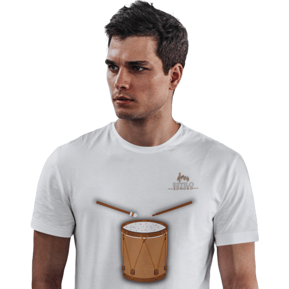 Camiseta Premium Masculina Algodão Pima Estampada Musical Surdo - Estilo Sonoro