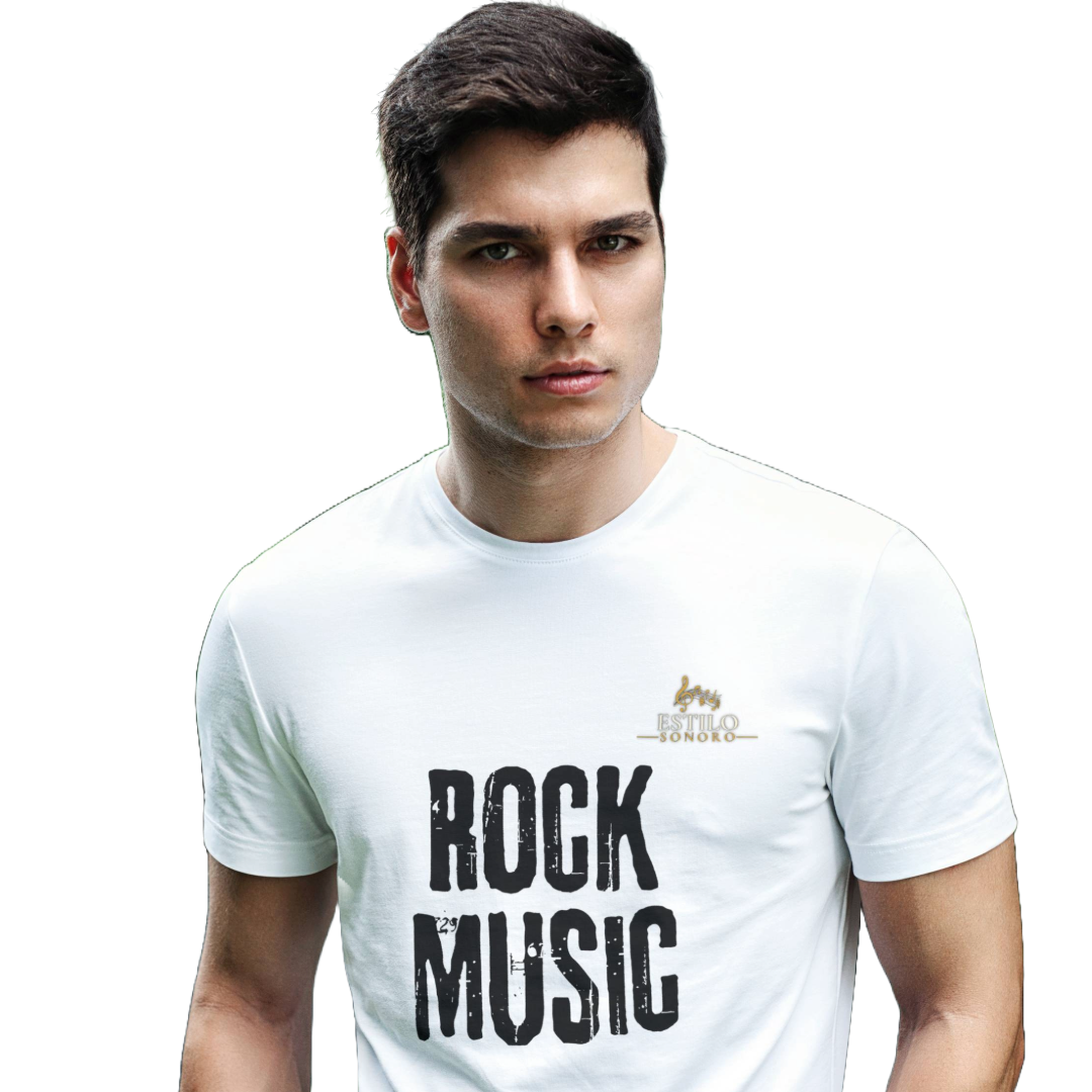 Camiseta Premium Masculina Algodão Pima Estampada Musical Rock Music - Estilo Sonoro