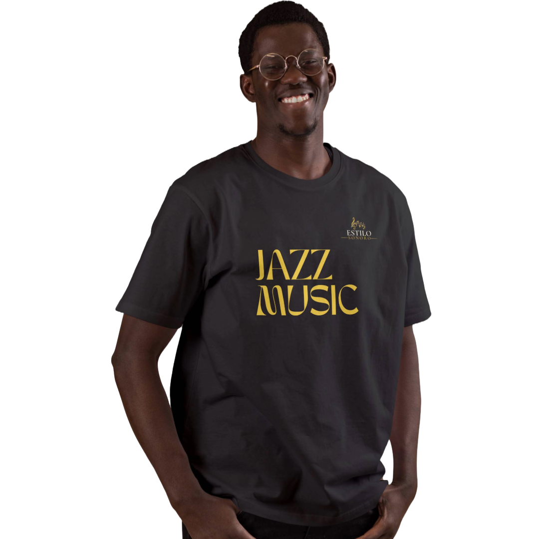 Camiseta Premium Masculina Algodão Pima Estampada Musical Jazz Music - Estilo Sonoro Nome do produto: Camiseta Premium Masculina Algodão Pima Estampada Musical Jazz Music - Estilo Sonoro