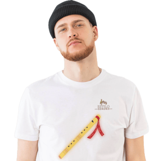 Camiseta Premium Masculina Algodão Pima Estampada Musical Flauta - Estilo Sonoro