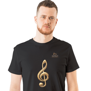 Camiseta Premium Masculina Algodão Pima Estampada Musical Clave Sol - Estilo Sonoro