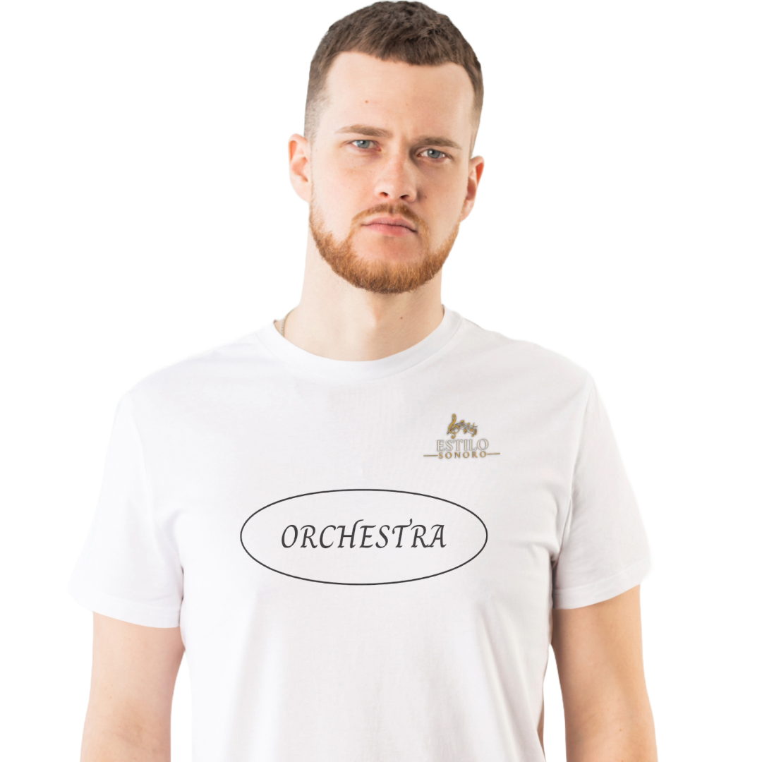 Camiseta Premium Masculina Algodão Pima Estampada Musical Orquestra - Estilo Sonoro Nome do produto: Camiseta Premium Masculina Algodão Pima Estampada Musical Orquestra - Estilo Sonoro