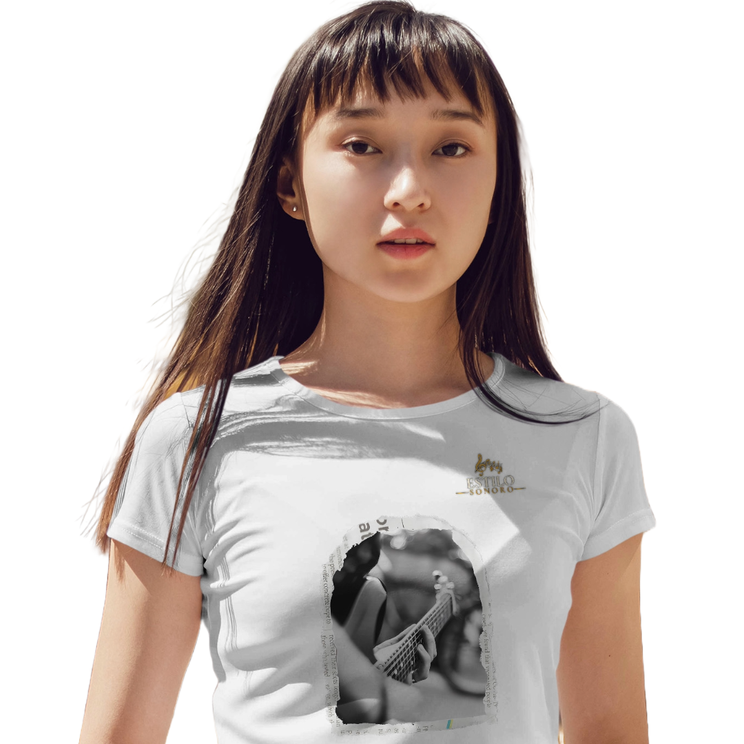 Camiseta Premium Feminina Algodão Pima Estampada Musical Rock Music - Estilo Sonoro