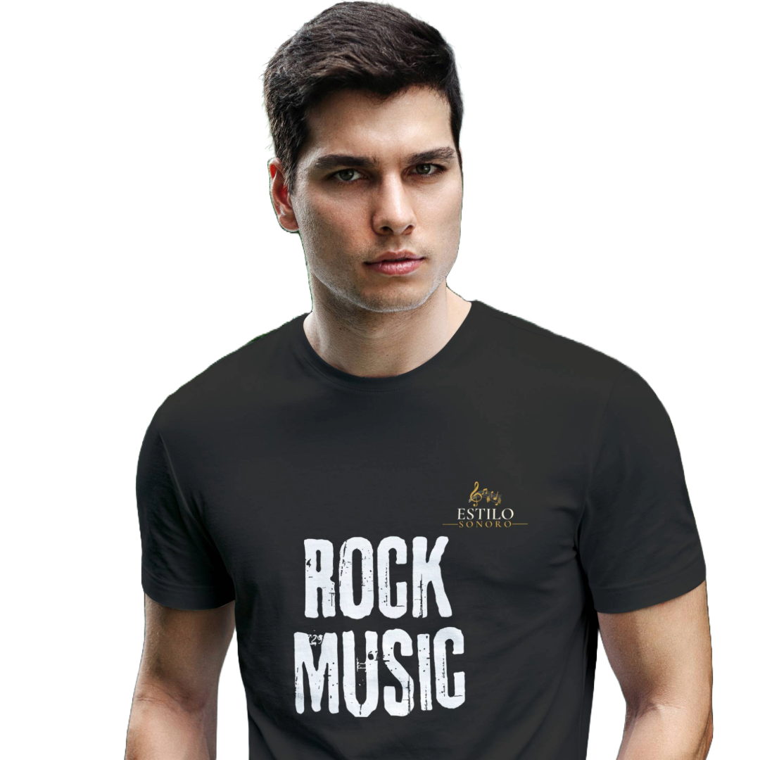 Camiseta Premium Masculina Algodão Pima Estampada Musical Rock Music - Estilo Sonoro