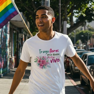 Nome do produto T-Shirt Quality Unissex | Trago flores pra quem está vivo
