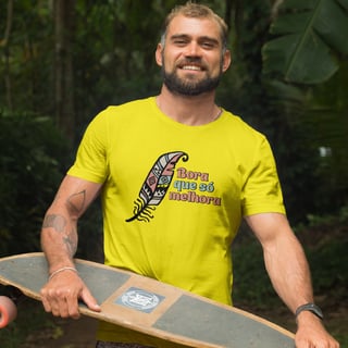 Nome do produto T-Shirt Quality Unissex | Pena Free Spirit | Bora Que Só Melhora
