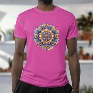 Nome do produto T-Shirt Quality Unissex | Mandala Colorida Aquarela