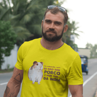 Nome do produto T-Shirt Quality Unissex | Porquinho-da-índia que não é porco e nem veio da Índia