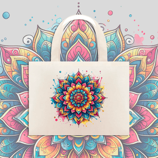 Nome do produto Ecobag | Mandala Aquarela Colorida 