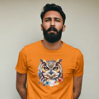 Nome do produto T-Shirt Quality Unissex | Coruja Aquarela