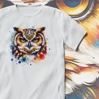 Nome do produto T-Shirt Quality Unissex | Coruja Aquarela