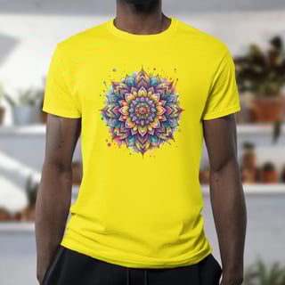 Nome do produto T-Shirt Quality Unissex | Mandala Colorida Aquarela