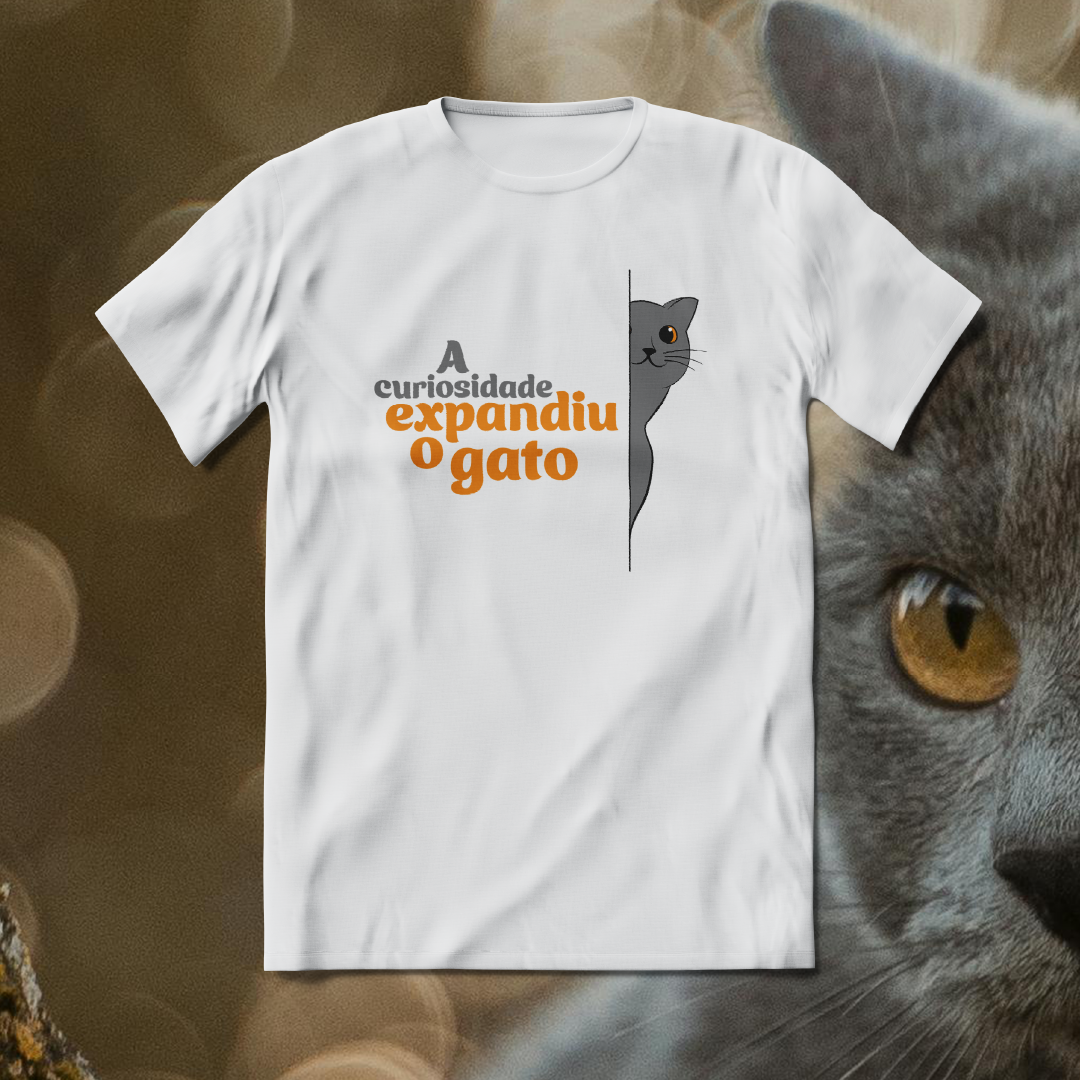 Nome do produto: T-Shirt Quality Unissex | A Curiosidade Expandiu o Gato