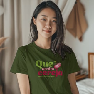 Nome do produto Camiseta Baby Look | Que Assim Cereja