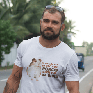 Nome do produto T-Shirt Quality Unissex | Porquinho-da-índia que não é porco e nem veio da Índia