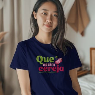 Nome do produto Camiseta Baby Look | Que Assim Cereja