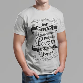 Camiseta 2 Cores T-Shirt Classic Estampada Pobre Porém Livre
