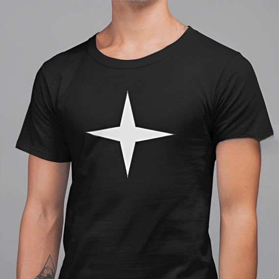 Camiseta Preta T-Shirt Classic Estampada Estrela de Belém por I.A