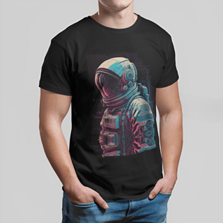 Nome do produto Camiseta Preta T-Shirt Classic Estampa Astronauta por I.A.