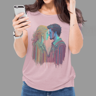 Nome do produto Camiseta Rosa Bebê T-Shirt Classic Estampada Dois Amores por I.A