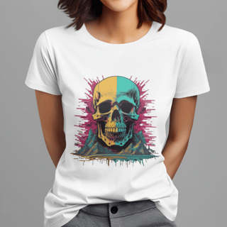 Camiseta 3 Cores T-Shirt Classic Estampada Ilha da Caveira por I.A