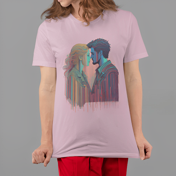 Camiseta Rosa Bebê T-Shirt Classic Estampada Dois Amores por I.A