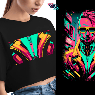 Nome do produto Cropped  Cyber-Abstrato 