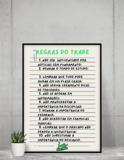 Nome do produto Poster Regras do Trade Alpha Trader