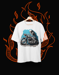Nome do produto Camiseta Estampa Motoqueiro Esqueleto